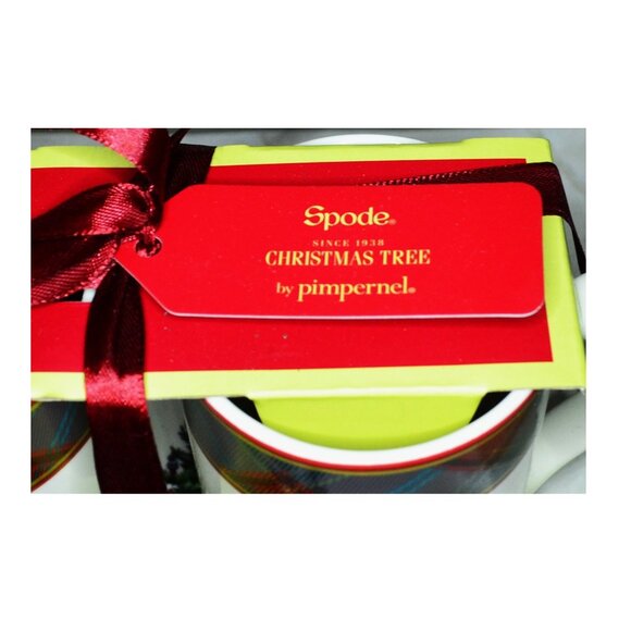 Spode Christmas Tree New In Package 2 Mugs With Tray Never Used Ready To Gift - Picture 5 of 7